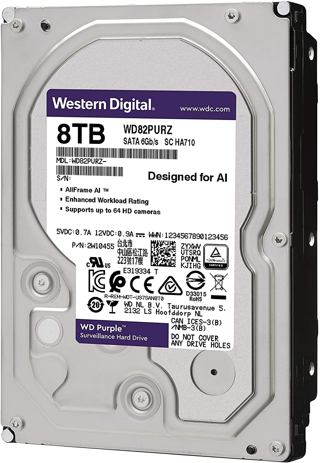 HD WD WD181PURP Purple Pro 18TB SATAIII 512MB para CFTV | Scarcom